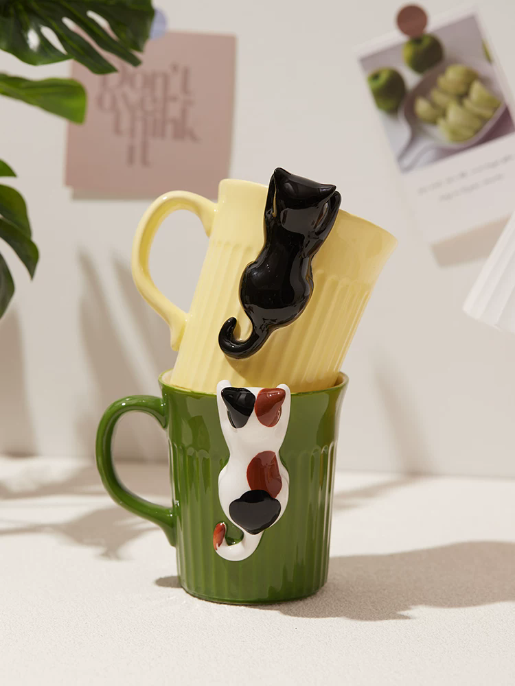 Coffee Tea Friends - 350Ml Mug Keramik Kucing Lucu Kartun