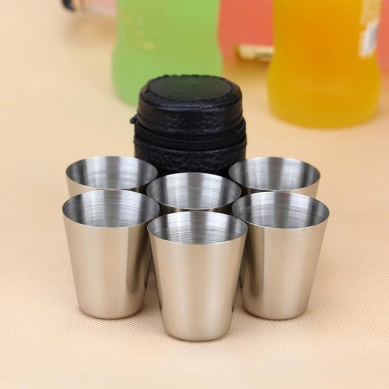 Coffee Tea Games - Cangkir Mini Stainless Steel, 4/6 buah
