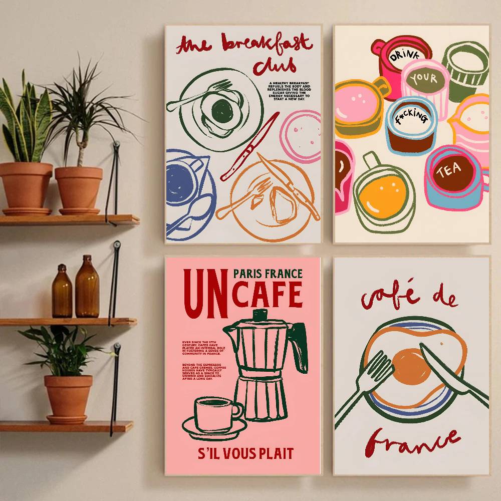 Coffee And Tea Lyrics - Poster Retro Kertas Lukisan Seni untuk
