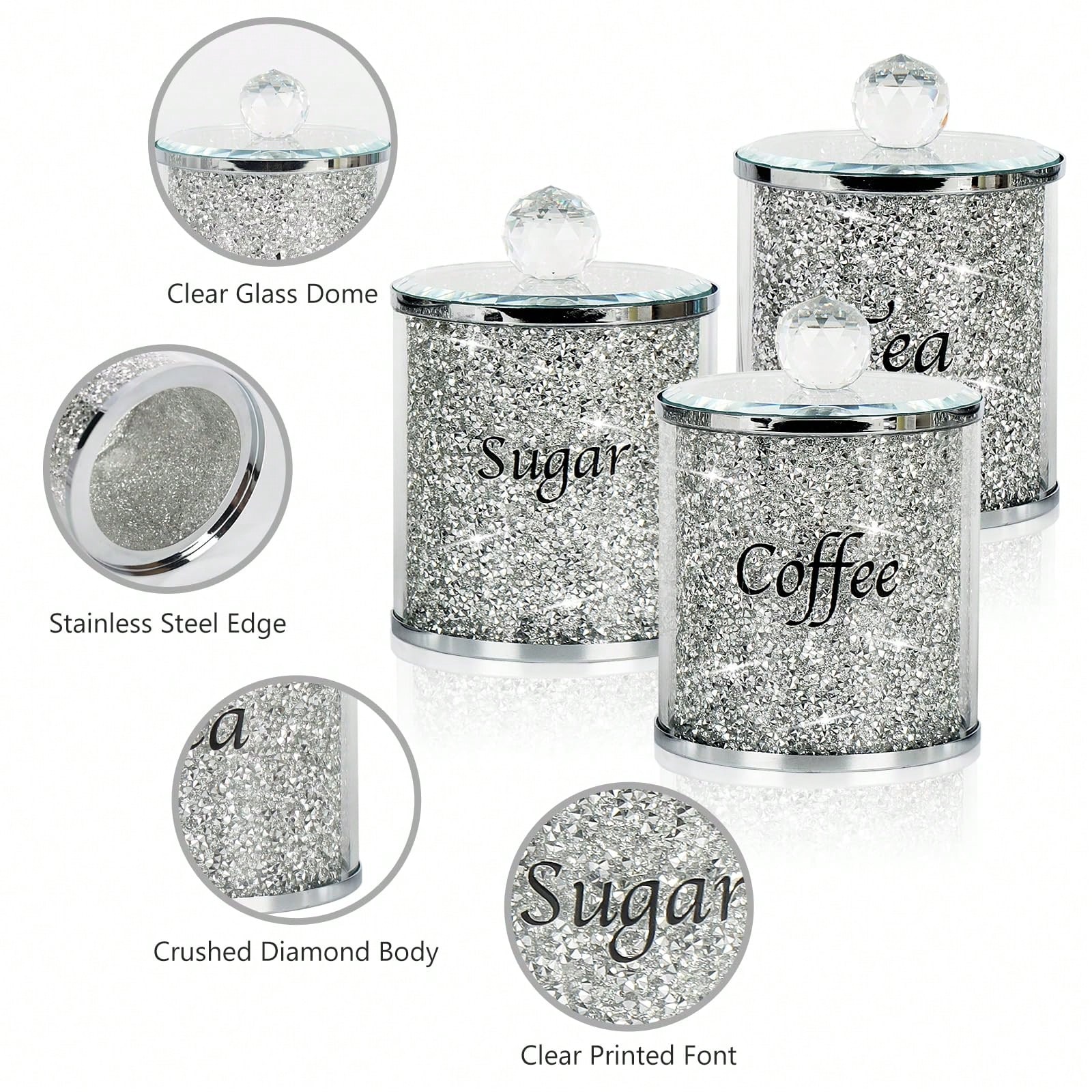 Coffee Tea Sugar Set - Set Wadah Kopi Gula Teh Berkilau
