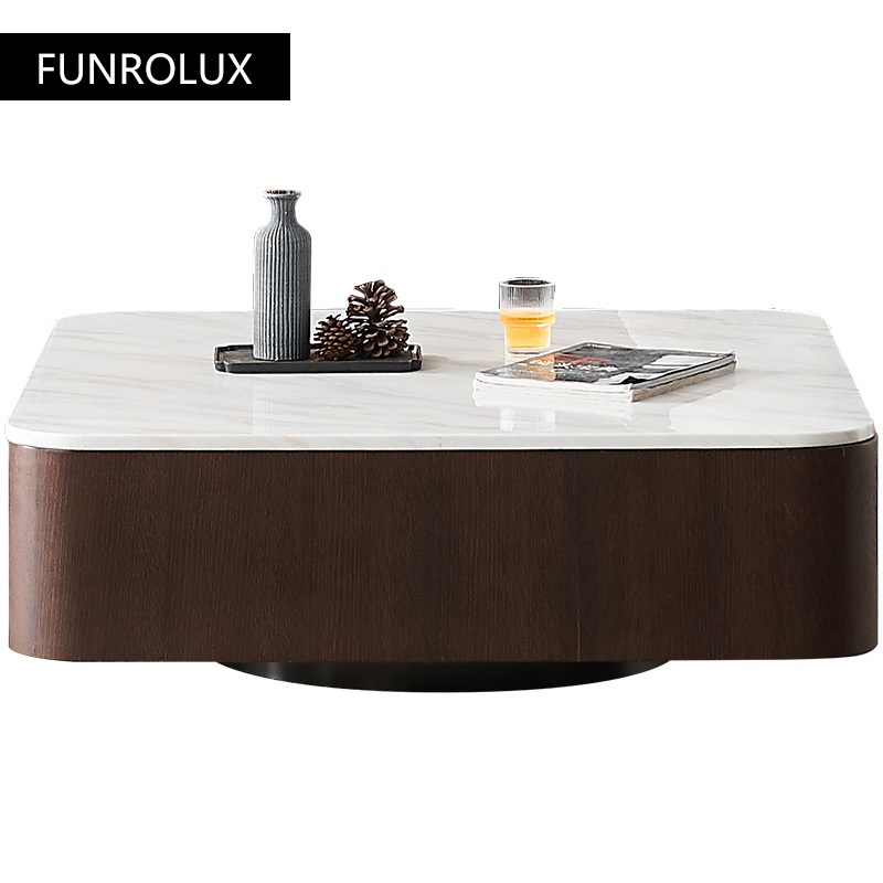 Coffee Tea Unit - Meja Kopi Marmer Persegi Modern Sederhana