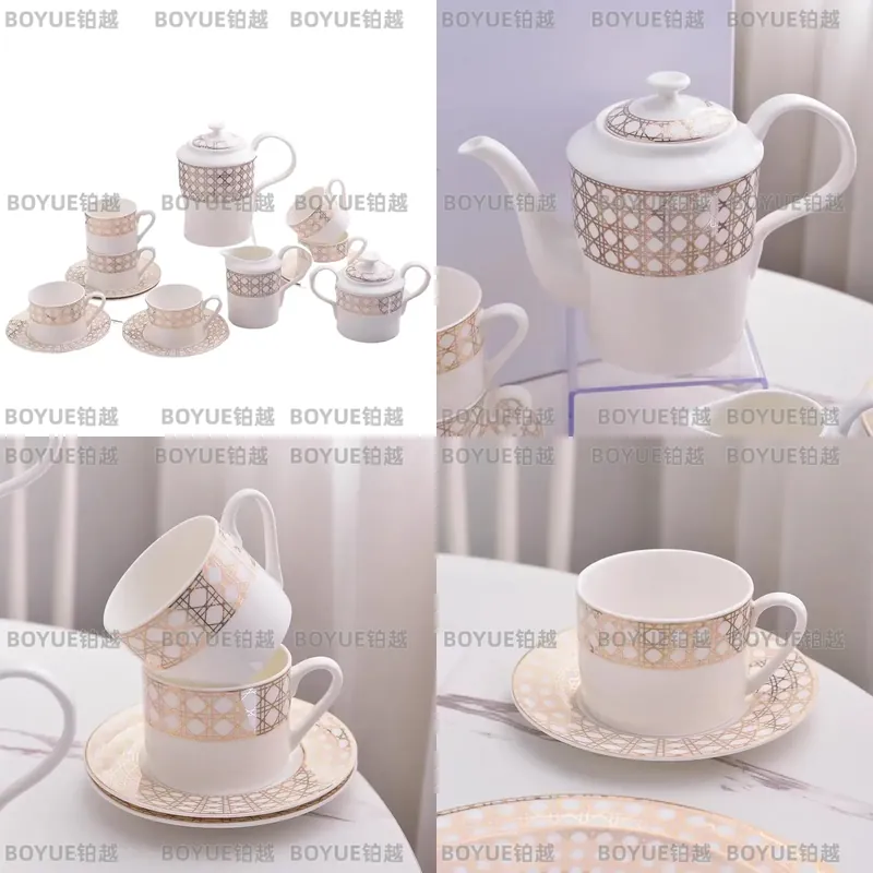 Coffee Tea Uses - Set Cangkir Kopi Bone China Mewah