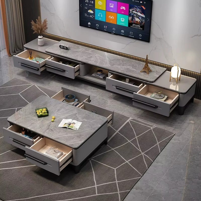 Set Meja TV & Meja Kopi Modern - Coffee Tea Unit ulasan dan harga
