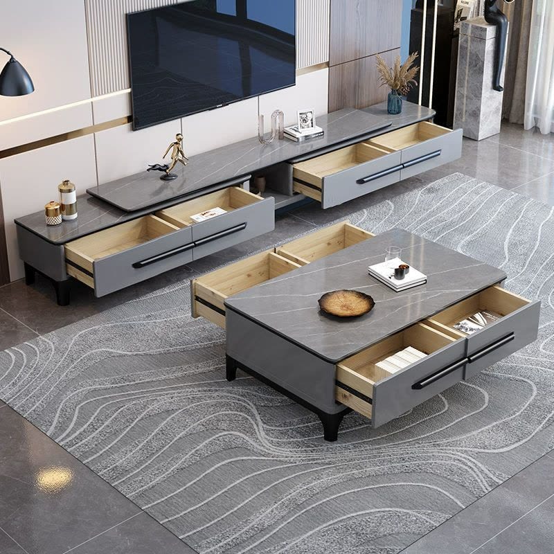 Set Meja TV & Meja Kopi Modern - Coffee Tea Unit ulasan dan harga