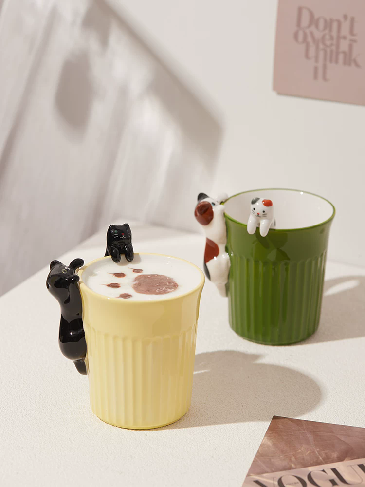 350Ml Mug Keramik Kucing Lucu  - Coffee Tea Friends ulasan dan harga