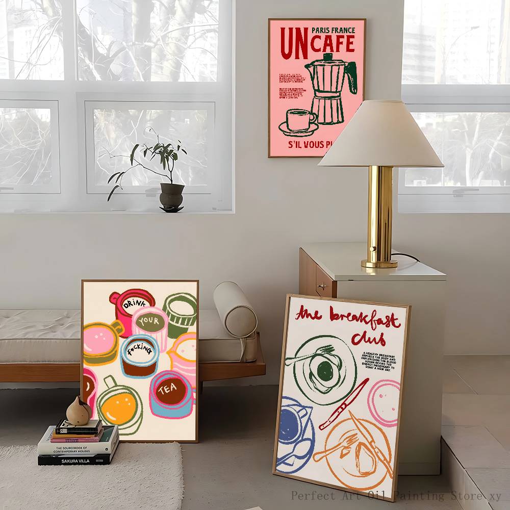 Poster Retro Kertas Lukisan Se - Coffee And Tea Lyrics ulasan dan harga