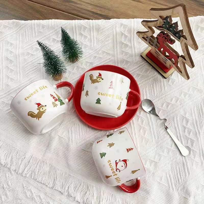 Mug Keramik Natal Kartun Lucu  - Coffee Tea Friends ulasan dan harga