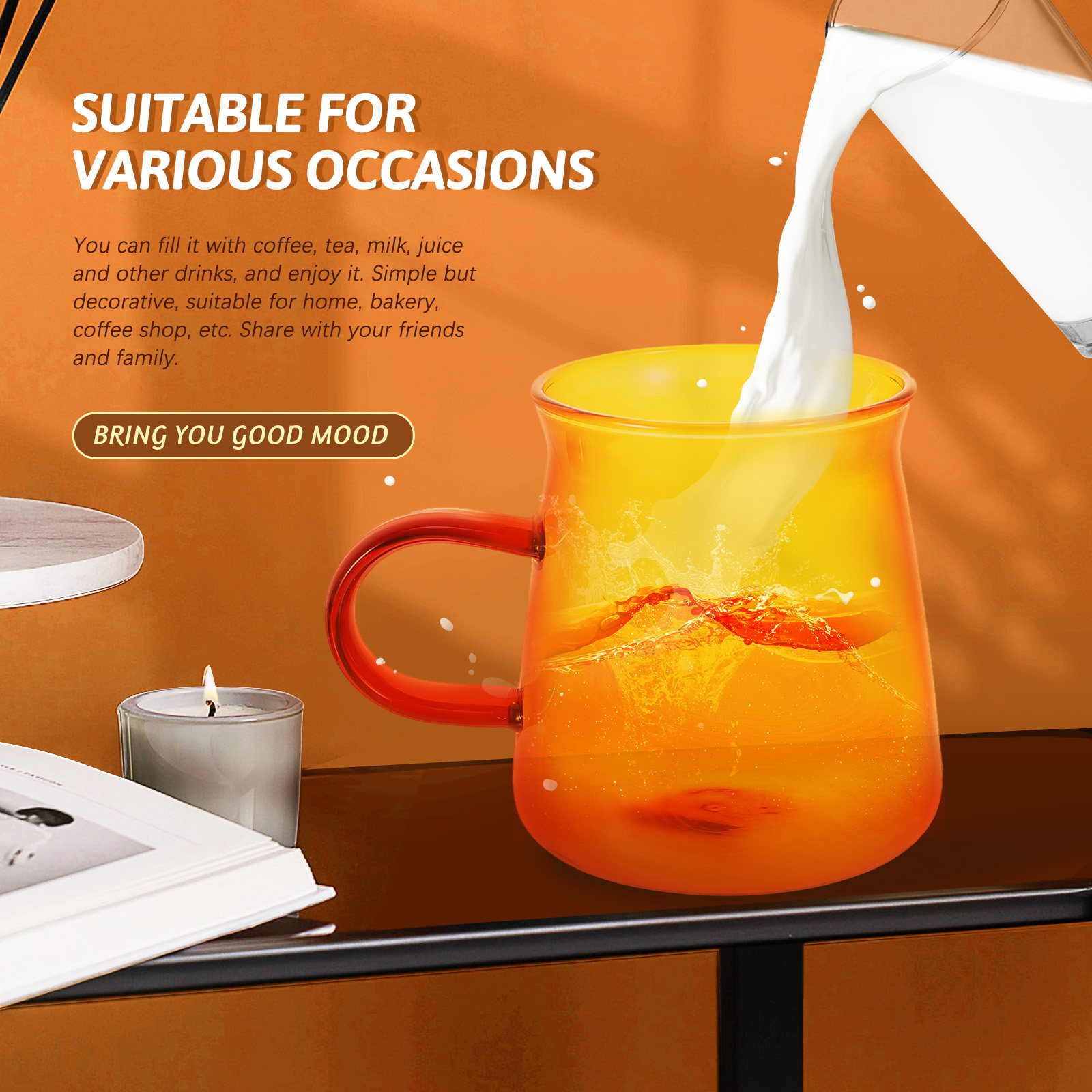 1Set Set Cangkir Teh Kaca Vint - Coffee Tea Uses ulasan dan harga