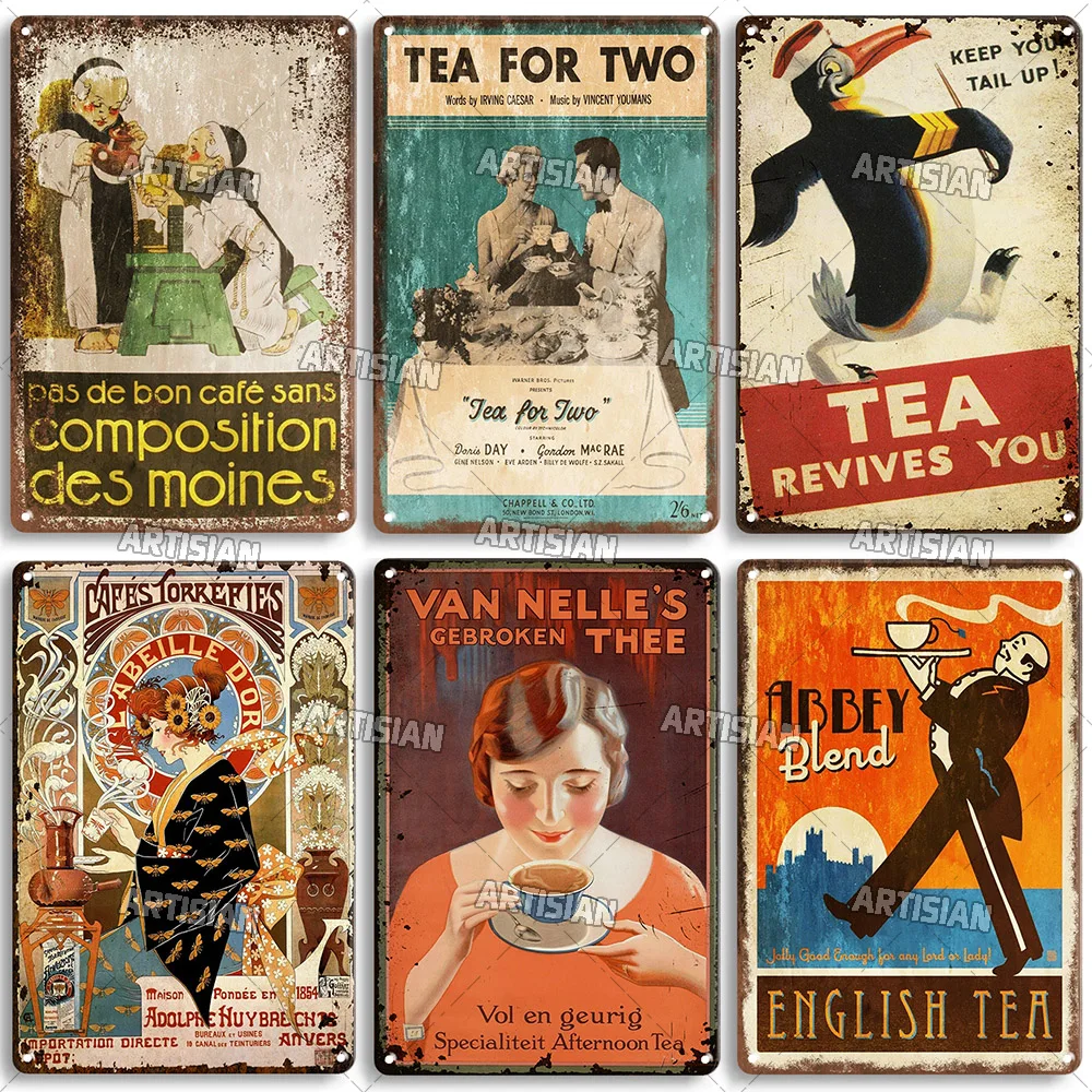 Poster Logam Kopi Rusty, Papan - Coffee And Tea Lyrics ulasan dan harga