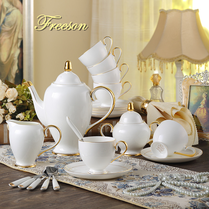 Grace Bone Kopi Set Putih Emas - Coffee Tea Sugar Set ulasan dan harga