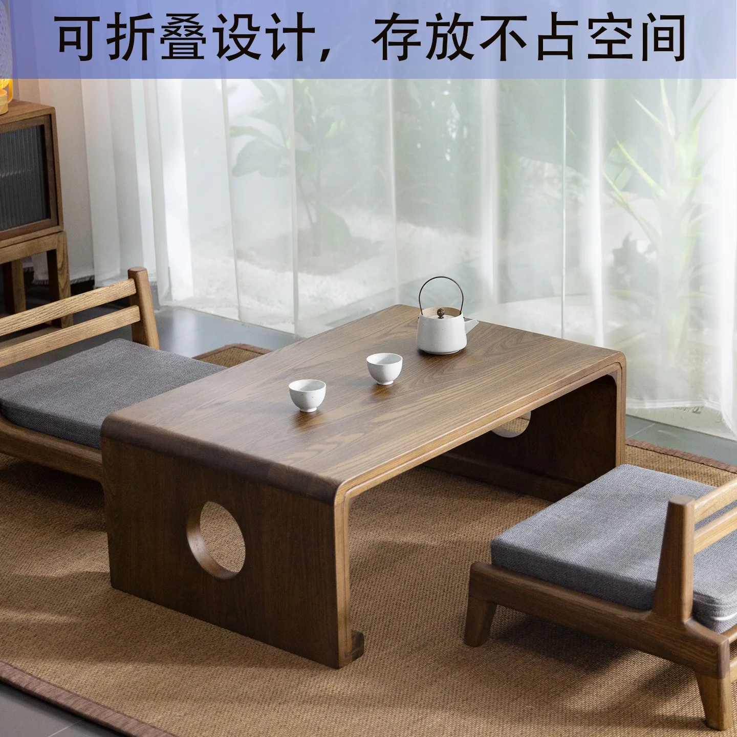AOLIVIYA Meja Kopi Lipat Kayu  - Coffee Tea Unit ulasan dan harga