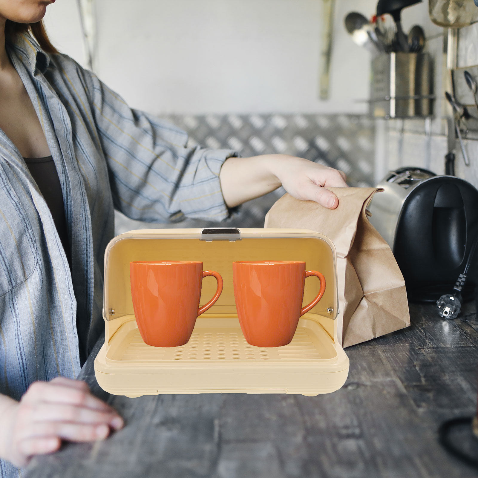 Kotak Penyimpanan Cangkir, Rak - Coffee Tea Box ulasan dan harga