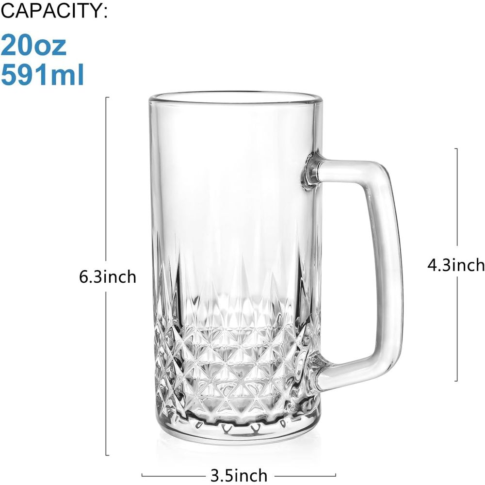 Set 4 Mug Kaca Tebal 20 oz, St - Coffee Tea Friends ulasan dan harga
