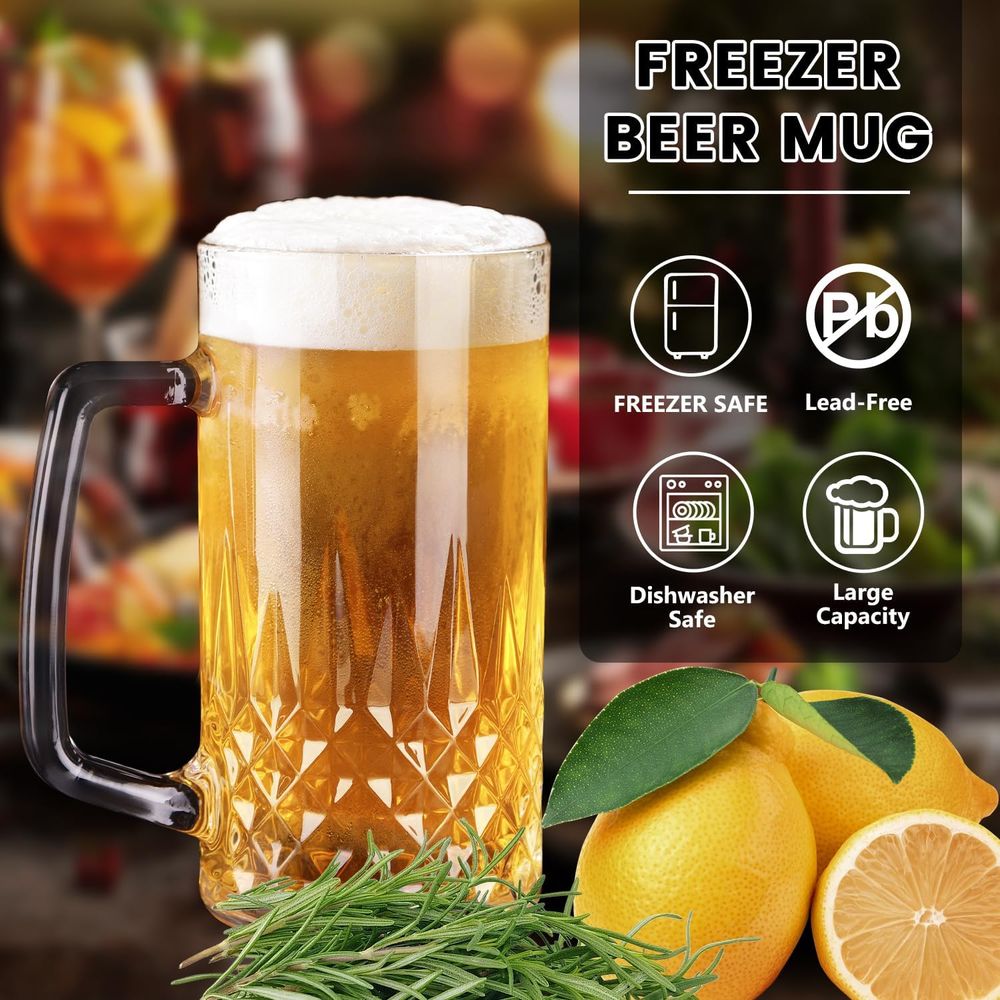 Set 4 Mug Kaca Tebal 20 oz, St - Coffee Tea Friends ulasan dan harga